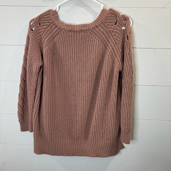 Altar'd State Womens Brown Knit Cutout Neck And Sleeve Sweater Size S - Picture 7 of 9